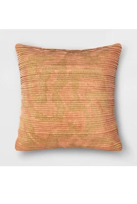 Threshold Square Throw Pillows Set of 2 Satin with Metallic Embroidery 18x18 NEW - Image 1 of 4