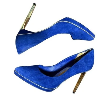 Tacones Ted Baker de gamuza azul talla 10,5 Foto 1 de 4