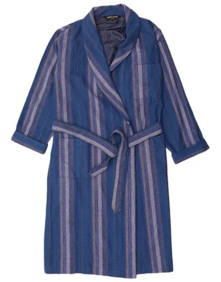PIERRE CARDIN Hombre Bata Abrigo Grande Azul Rayas Lana DJ06 Foto 1 de 3