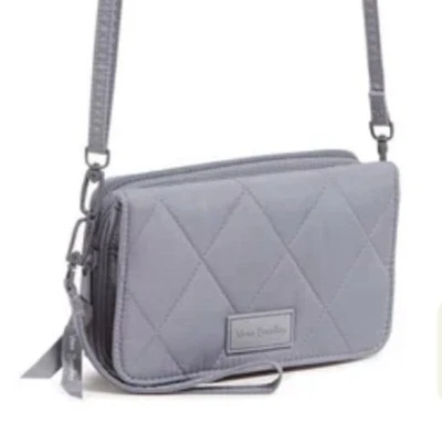 Bolso Bandolera Vera Bradley Ultraligero RFID 3 en 1 en Gris Escarcha Nuevo con Etiquetas Foto 1 de 4