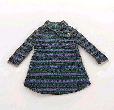 Vestido pijama polar estampado azteca púrpura para mujer Lauren Ralph Lauren talla pequeña Foto 1 de 4