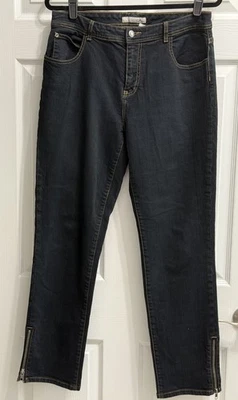 Jeans Chico’s para mujer platino azul talla 1; pierna con cremallera Foto 1 de 4