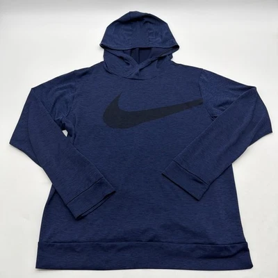 Nike Dri Fit Hoodie Sweatshirt  Youth Boys L Blue Graphic Print Logo Black.37720 - Image 1 of 4