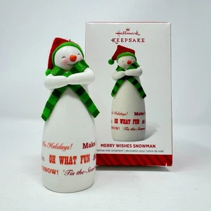 Hallmark 2014 limitierte Auflage Fröhliche Wünsche Schneemann Andenken Ornament Porzellan IOB - Bild 1 von 12