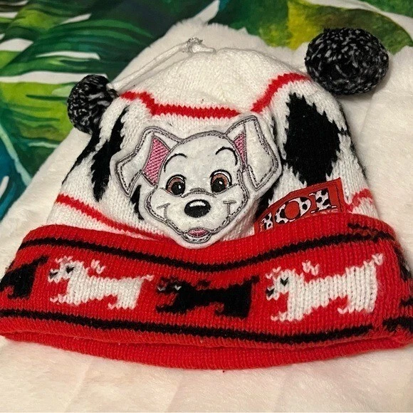Boné gorro vintage Disney anos 90 101 dálmatas bebê infantil inverno Argyle Pom - Imagem 1 de 4