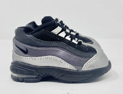 2011 Nike Air Max '95 Plateado Negro Zapatos para Correr TD Niño Pequeño 311525-028 talla 3.5C Foto 1 de 4