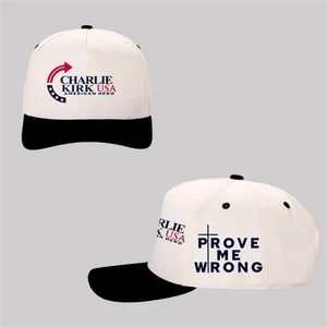 Gorra de béisbol Prove Me Wrong Charlie Kirk cita patriótica de colección gorra ajustable - Imagen 1 de 5