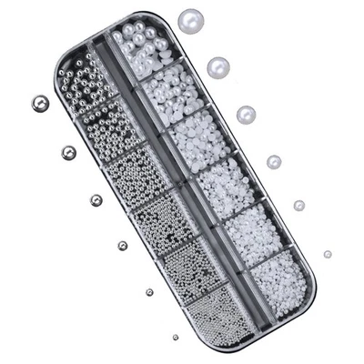 Professional Grade Pearlized Nail Art Pieces Resin Crafted Pearls Decorations - Image 1 of 4