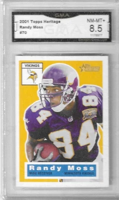 2001 TOPPS HERITAGE RANDY MOSS #70 GMA 8.5 维京人 — 第 1/2 张图片
