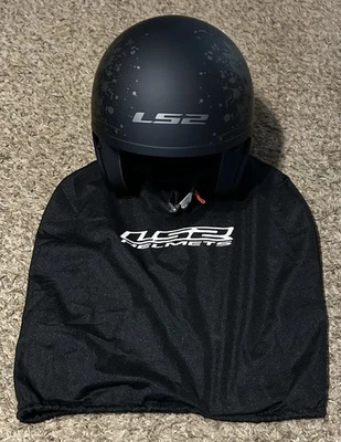 LS2 Cascos Cara Abierta Spitfire Casco Negro Bandera Talla Grande (L) Foto 1 de 4