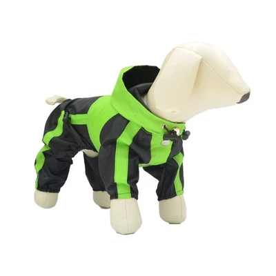 Abrigo de lluvia verde mediano para mascotas, impermeable de nailon, chaqueta, sudadera con capucha, pequeño Foto 1 de 4
