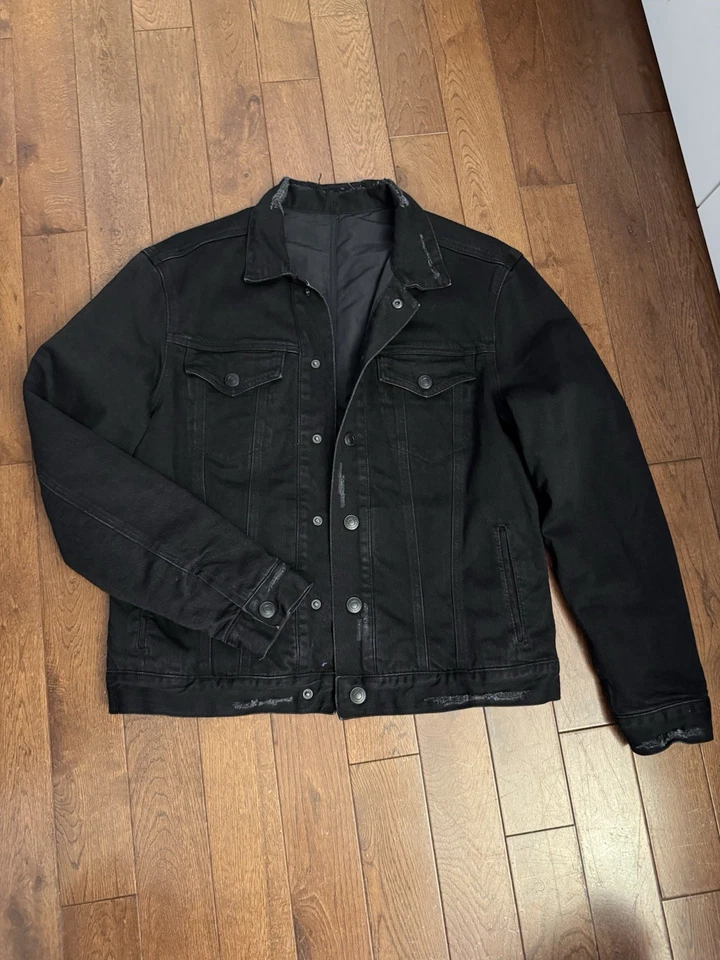 Chaqueta All Saints Gris/Negro Denim Grove Distressed Cálida Para Hombre ALLSAINTS Talla S  Foto 1 de 4