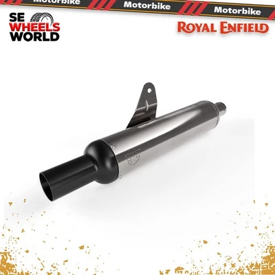 Royal Enfield Silver And Black Peashooter Silencer-IN Classic 350 UCE 1990713 - Image 1 of 3