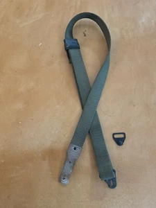 (Good) Spanish Military Surplus OD Green Rifle Sling With Stud Plate Mauser Fr8 - Picture 1 of 1