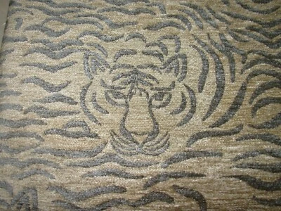 8 YDS P KAUFMANN COPYCAT TIGER  ANIMAL CHENILLE UPHOLSTERY FABRIC FOR LESS - Image 1 of 4