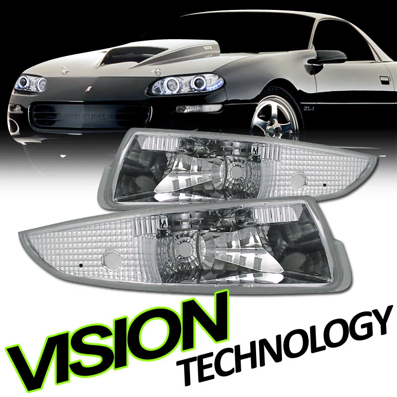 Luces de parachoques de estacionamiento con señal de giro delantera cromadas transparentes K2 para Chevy Camaro 93-02 Foto 1 de 2