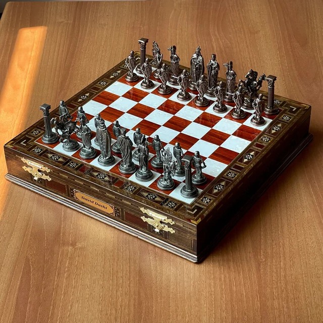 Olive Wood Chess Set- Small Sized Chess Board at BeldiNest