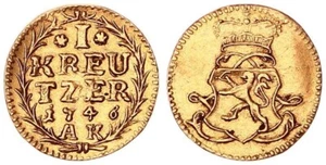 Hessen-Darmstadt  Goldabschlag zu 1/4 Dukat des Kreuzer  1746 f.vz  121299 - Bild 1 von 1