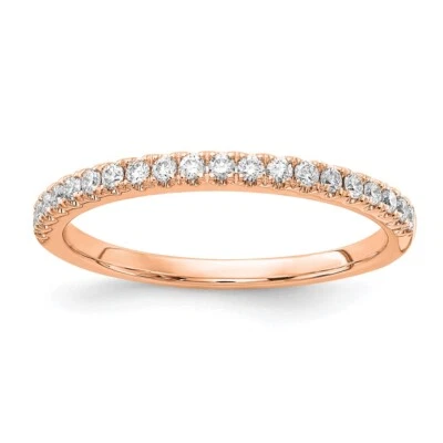 14K Rose Gold 1/4Ct Lab Grown Diamond Wedding Band Ring for Women Size 7 - Image 1 of 4