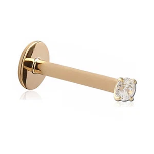 Micro labret or jaune 14k et diamant 1.5mm clipsable - Imagen 1 de 1