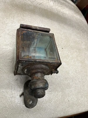 Lámparas antiguas de linterna de aceite biseladas de latón estaño para diligencia automóvil carro buggy Foto 1 de 4