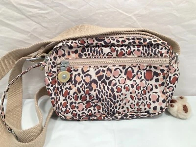 Bolso Bandolera Kipling Estampado Leopardo Cartera Bolso de Mano 8"x6" AU24 Foto 1 de 4