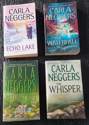 Carla Neggers Lot of 4 Romantic Suspense Paperbacks - Echo Lake, The Whisper - Image 1 of 4