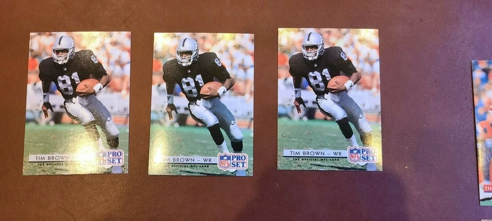 Lot of (3) 1992 Pro Set Tim Brown #210 Los Angeles Raiders Football Cards - Image 1 of 1