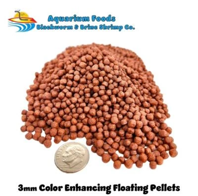 AQUATIC FOODS INC. COLOR ENHANCING FLOATING PELLETS 3mm - SMALL / MEDIUM KOI, GOLDFISH, POND