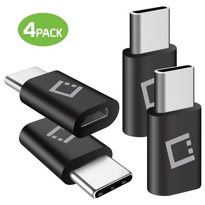 4 Pack of Micro USB to USB-C Adapter Converter Connector for Type-C Devices - Image 1 of 4