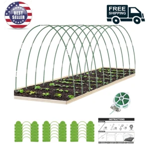 60 PCS Garden Hoops Raised Bed 8.5 FT Greenhouse Frame Rust-Free Fiberglass - Picture 1 of 24