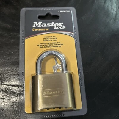Master Lock 175DCOM Brass Commercial Combination Lock Resettable - Image 1 of 2