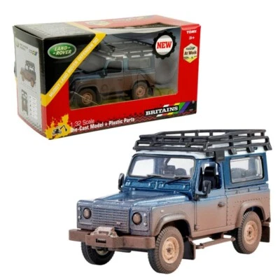 MODELLINO AUTO STATICO BRITAINS MUDDY LAND ROVER DEFENDER MODELLISMO SCALA 1:32 - Immagine 1 di 4