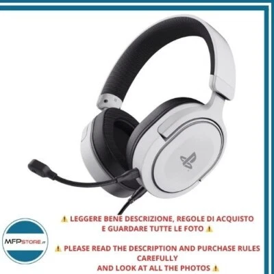 Gaming GXT 498W Cuffie PS5 e PS4 Microfono Staccabile, Cavo jack 1,2 m - Bianco - Immagine 1 di 4