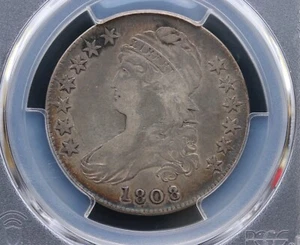 1808/7 Capped Bust Half Dollar Fine Details PCGS Cleaned O-101 R1 Early 50C - Picture 1 of 5