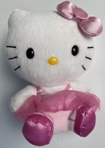 Hello Kitty Sanrio Ty Beanie Baby Plush 6" Ballerina Pink Tutu, pink hair bow - Picture 1 of 3