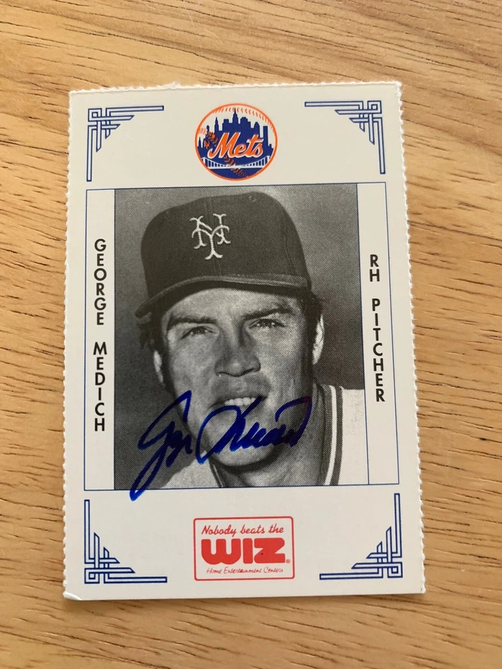 GEORGE MEDICH SIGNED RARE 1991 NEW YORK NY METS WIZ SGA BASEBALL CARD #264 AUTO. - Image 1 of 2