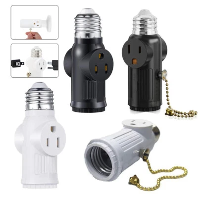 E26/E27 Light Socket to Plug Adapter 2/3 Prong Light Bulb Outlet Socket Adapter - Image 1 of 4