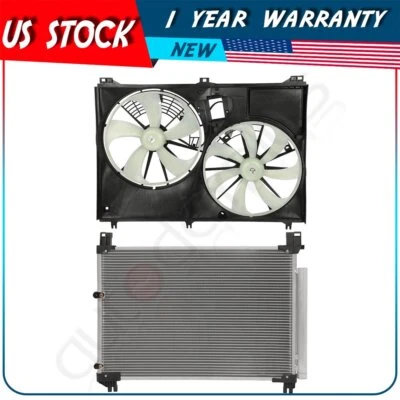 Conjunto de ventilador de refrigeración y condensador de aire acondicionado para Toyota Highlander 2014-2015 2017 2018 Foto 1 de 4