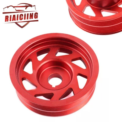 Billet Aluminum Lightweight Crank Pulley Red for Subaru Impreza WRX STI Forester - Image 1 of 4