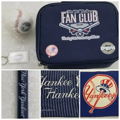 2009 New York YANKEES Fan Club Memorabilia Set Flag Keychain Ball Pen Lanyard - Image 1 of 4