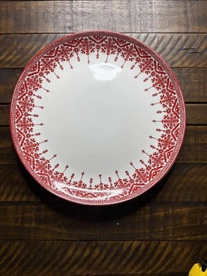 Pottery Barn Tahoe Fair Isle Round Serving Platter 15” NIB - Image 1 of 3