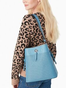 Kate Spade Marti Blue Leather Large Bucket Shoulder Bag WKR00551 NWT $399 FS