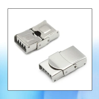 Crimp Jaw Hook Watch Band Clasp - Stainless Steel Fold Over Clasp for Bracelet - Image 1 of 4