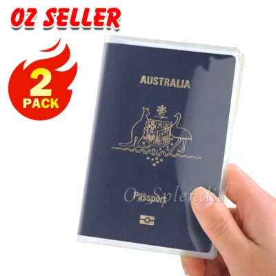 2X Passport Cover Transparent Protector Travel Clear Holder Organizer Wallet New - image 1 of 4