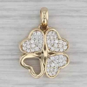 14K Yellow Gold Plated 2Ct Round Cut Lab-Created Diamond Women's Flower Pendant - Picture 1 of 4