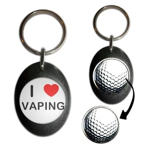 Vaping I Love Golf Ball Marker Key Ring (43mm x 33mm) - Picture 1 of 12