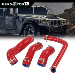 Manguera de radiador Fit Humvee roja con abrazaderas 12339160 12339162 12339159 12340046 - Imagen 1 de 12