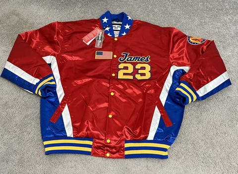 Lebron James Jacket Men 3XL Red Mcdonalds All American Satin Headgear Classics Cover