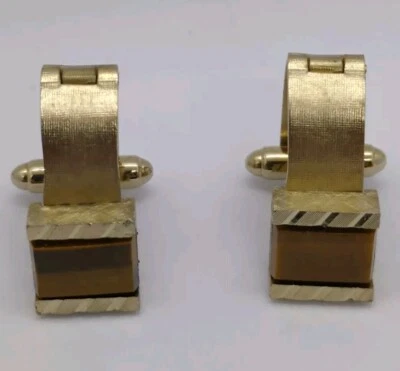 Gemelos Dante para mujer mediados de siglo marrón ojo de tigre en fresco y estilo.  Foto 1 de 4